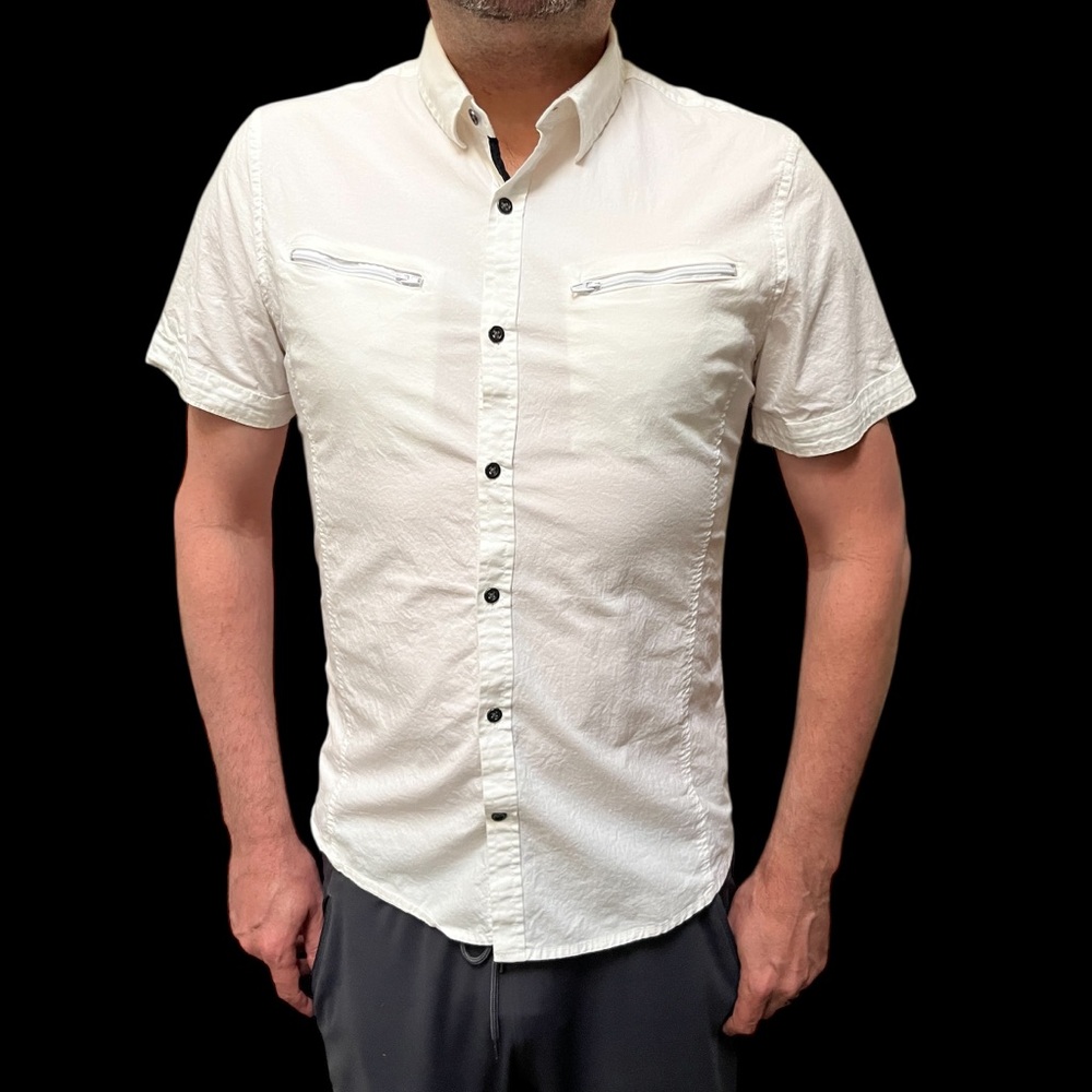 G by Guess Men’s White Casual Button Down Shirt, size Large